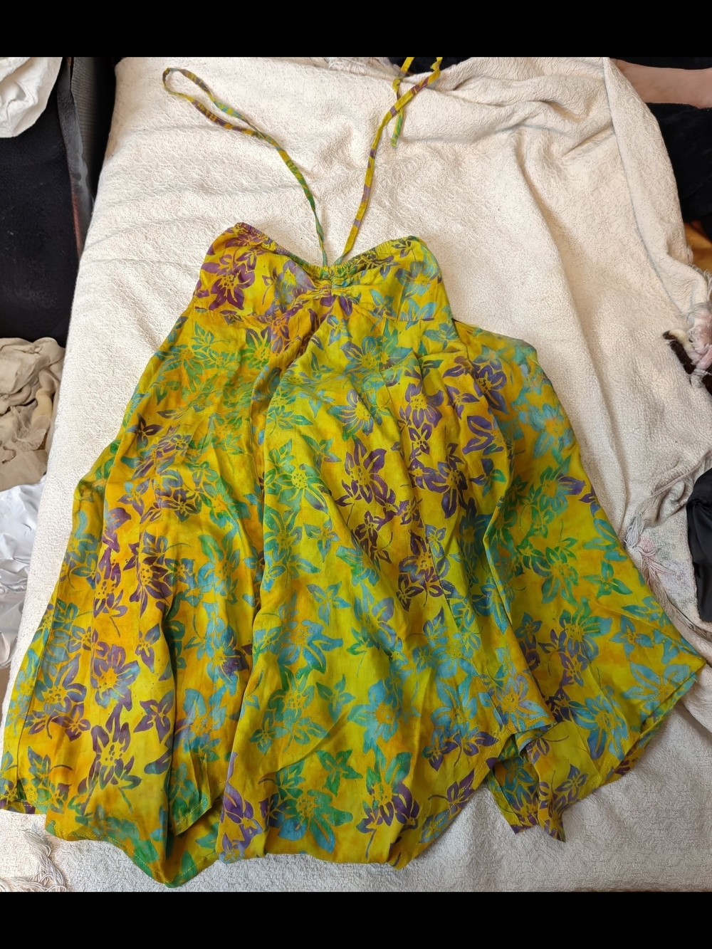 Summer Halter Color Block Fairycore Boho Mini Dress Size XS/M - Picture 4 of 8